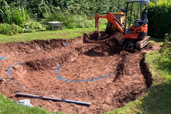 King Landscapes Gloucestershire photo of Digger for Machinery Work on Homepage