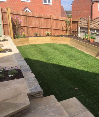 King-Landscapes-Planting-&-Turfing photo of lawn with steps