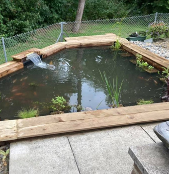 King Landscapes photo of timber pond with gravel